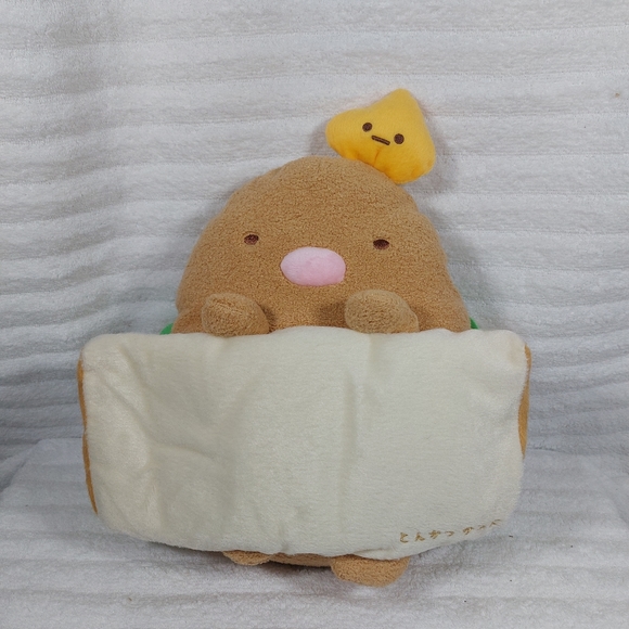 Sumikko Gurashi San-X Tonkatsu Pork Sandwich Plush Stuffed Animal Anime Tags - Picture 1 of 6